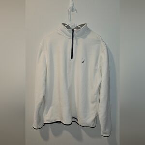 Nautica White Quarter-Zip Pullover Sweater